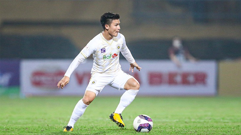 Quang Hải khi còn thi đấu trong màu áo Hà Nội FC